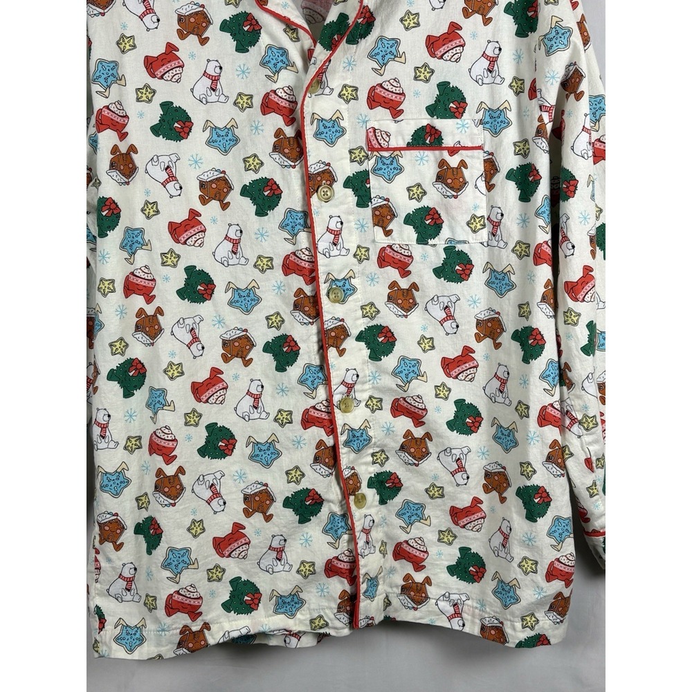 Wondershop Christmas Pajama Mens Top Size Medium Holiday Festive Button Shirt - Picture 6 of 12